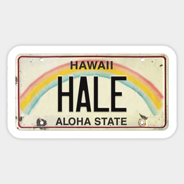 Hale Vintage Hawaii License Plate Sticker by HaleiwaNorthShoreSign